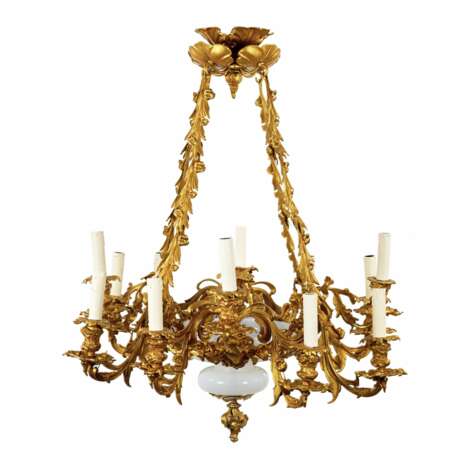 Bronze, gilded chandelier with Art Nouveau elements, 1900 - Foto 2