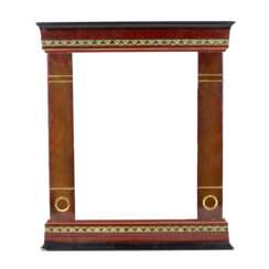 Polished, Art Nouveau wooden frame with brass decor. The turn of the 19th-20th centuries.