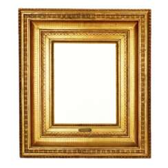 Two-profile, gilded, wooden frame of the era of Napoleon III, 19th century.