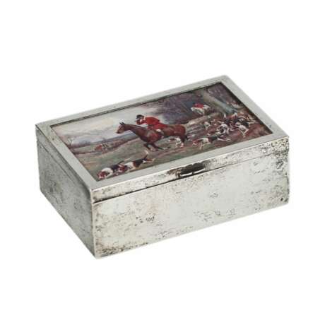 Wooden box upholstered with silver-plated metal. 20th century. - photo 1