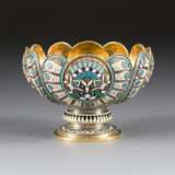 A SILVER-GILT AND CLOISONNÉ ENAMEL FOOTED BOWL - photo 1