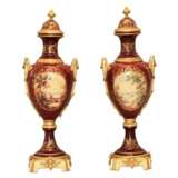 Pair of porcelain floor vases with gilt bronze in the Louis XVI style. France. 1920 th century. - фото 2