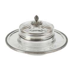 Caviar bowl made of crystal and silver. Louis XVI style.