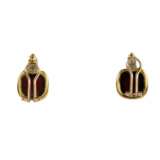 Gold earrings with garnets and diamonds in the Pomellato Sheherazade style. Italy - Foto 3