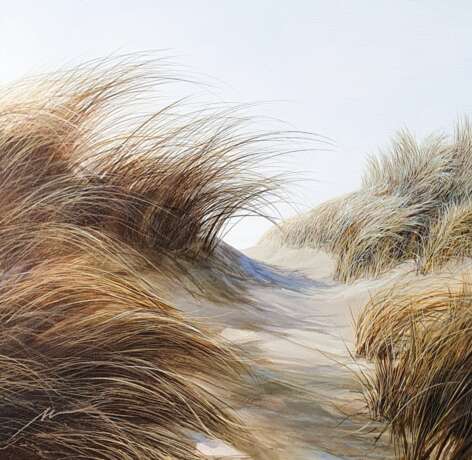  The laughter of the wind dances on the tips of the sedges Canvas oil 21th century - photo 2