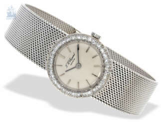 Armbanduhr: weißgoldene vintage Damenuhr von Chopard, hochwertige Diamantlünette, wenig getragen,18K Gold