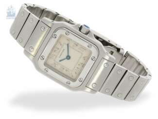 Armbanduhr: Cartier Santos Damenuhr in Edelstahl, Referenz 1565, vintage