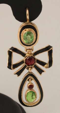 Boucles d&amp;39;oreilles en or avec &eacute;mail Gold Early 19th century - Foto 2