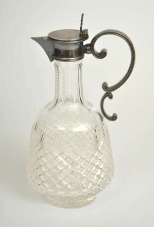 Carafe Art Nouveau en cristal avec finition argent&eacute;e 84e &eacute;preuve Crystal 19th century - photo 2