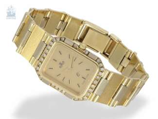 Armbanduhr: außergewöhnliche, goldene vintage Damenuhr der Marke "Anker" mit Diamantbesatz