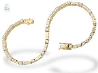 Armband: modernes, attraktives Diamant-Goldschmiedearmband, ca. 2,96ct, solide Handarbeit aus 18K Gold
