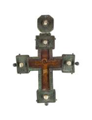 A CLOISONNÉ ENAMEL PECTORAL PRIEST CROSS