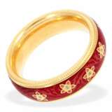 Ring: hochfeiner Wellendorff Gold/Emaille-Damenring mit Brillantbesatz, Modell "Himbeere", signierter Markenschmuck aus 18K Gold, NP 7100€ - photo 2