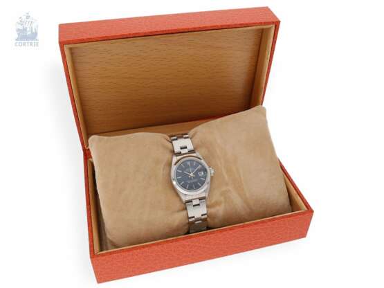 Armbanduhr: hochwertige Damenuhr Rolex Oyster Perpetual Date in Stahl, aus 2010 mit Box und Papieren - Foto 2