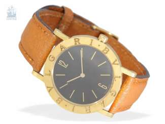 Armbanduhr: hochwertige Designer-Damenuhr von Bvlgari, Referenz BB 33 GL, Quarzausführung, 18K Gold