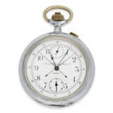 Taschenuhr: seltener Schleppzeiger-Chronograph im Stahlgehäuse, vermutlich um 1915, Timing & Repeating Watch Co. Geneva - photo 1