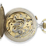 Taschenuhr: seltener Schleppzeiger-Chronograph im Stahlgehäuse, vermutlich um 1915, Timing & Repeating Watch Co. Geneva - photo 2