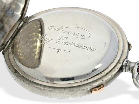 Taschenuhr: rares Beobachtungschronometer mit Schleppzeiger-Chronograph, Longines für August Ericsson St. Petersburg, ca.1910 - photo 4