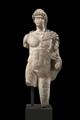 A ROMAN LIMESTONE FIGURE OF ANTINOUS - Foto 1