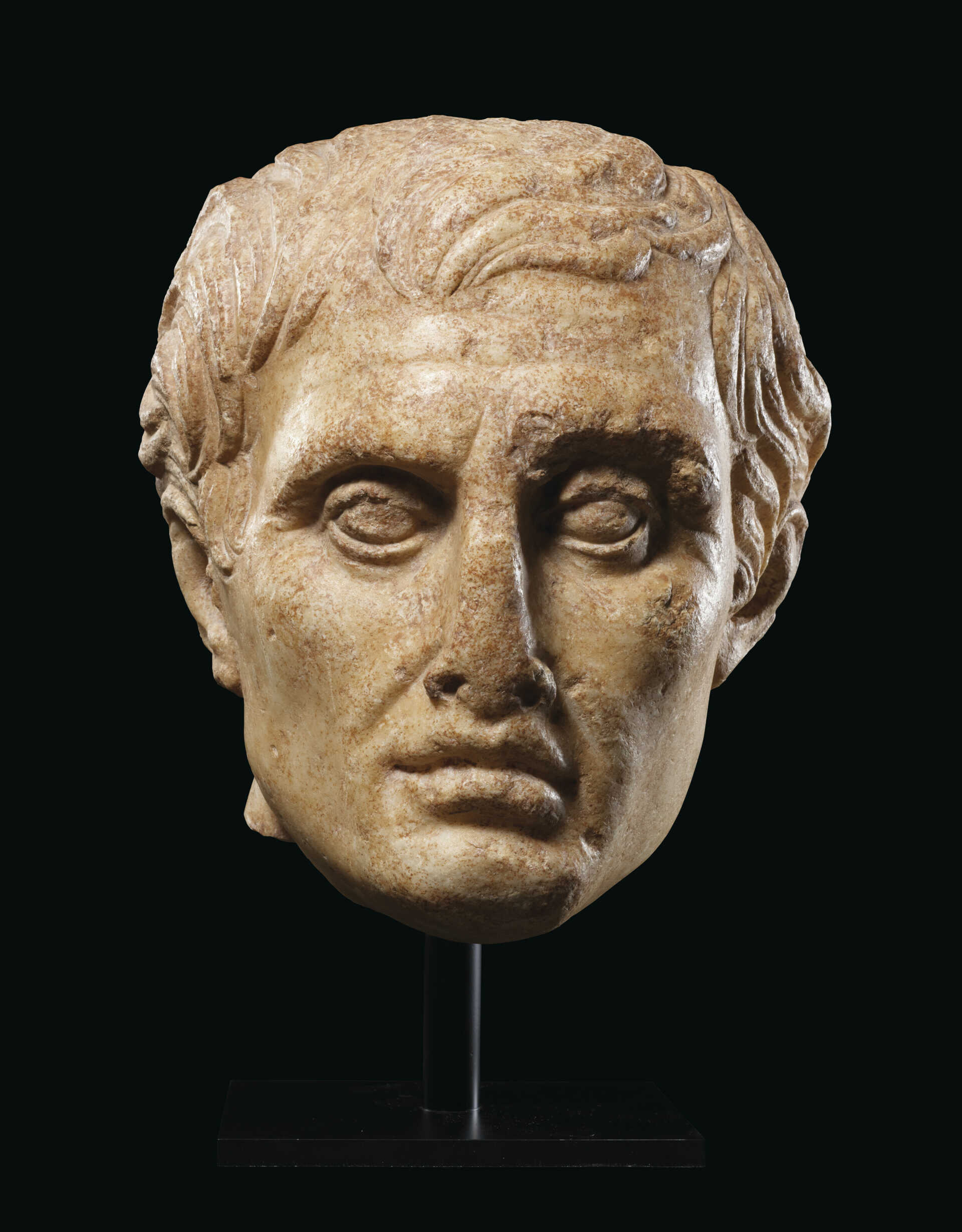 A ROMAN MARBLE PORTRAIT HEAD OF MENANDER