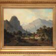 Künstler 19./ 20. Jh. &amp;quot;Bergdorf in den Alpen mit Personenstaffage&amp;quot;, Öl/ Lw., unsign., 36x47 cm, Rahmen - Now at the auction