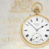 Taschenuhr: schwere englische Präzisionstaschenuhr im 18K Goldgehäuse mit Originalbox, königlicher Uhrmacher J.W. Benson No.146962, London1901 - Foto 1