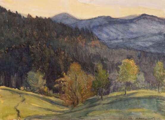 Hennemann-Bartsch, Helene (1885 Berlin-1964 Schwerin) "Tiroler Landschaft", Aquarell, sign. u.r., rückseitig Nachlaßstempel, 34x44 cm, ungerahmt - фото 1