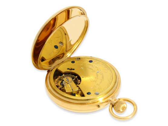 Taschenuhr: schwere englische Präzisionstaschenuhr im 18K Goldgehäuse mit Originalbox, königlicher Uhrmacher J.W. Benson No.146962, London1901 - Foto 4