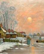 Grafiken. Gelden, Jan van &quot;Winterlandschaft&quot;, Öl/ Lw., kl. Riß, sign. u.r., 31x46 cm, Rahmen