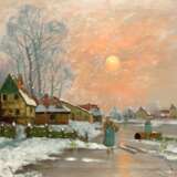 Gelden, Jan van "Winterlandschaft", Öl/ Lw., kl. Riß, sign. u.r., 31x46 cm, Rahmen - photo 1