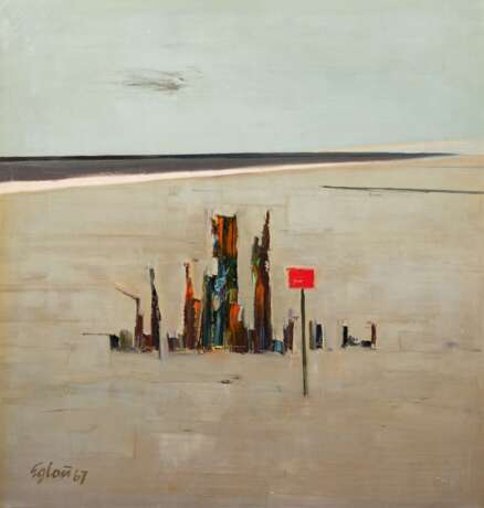 Eglau, Otto (1917 Berlin-1988 Kampen) "Sylt am Meer", Öl/ Lw., sign. u.l. und dat. ´67, 100x89 cm, Rahmen (Informeller Maler u. Graphiker. E. studierte nach dem Krieg an der Hochschule für Bildende Künste in Be… - photo 1