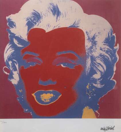 Warhol, Andy (1929-1987) "Marilyn Monroe", Siebdruck, 100/ 100, sign. u.r., Nachlaßstempel, 45x44 cm, hinter Glas und Rahmen - photo 1