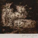 Daerr, Hildegard (1913-2004) "Katzen", Radierung, sign. u.r. und dat. ´78, 12x13,5 cm, im Passepartout - photo 1