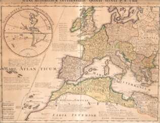 Weigel, Johann Christoph &quot;Scena Historiarum Occidentalis quinti seculi P.N. Chr. -Detaillierte Karte von Europa und dem westlichen Mittelmeerraum&quot;, Karte von Europa aus dem „Atlas Manualis Scolasticus et Itine…