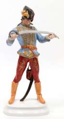 Große Herend-Figur &quot;Hadik- Husar, Feldmarschall der Habsburger Armee&quot;, polychrom bemalt, Press-Nr. 5505/2, H. 40,5 cm