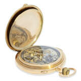 Taschenuhr: besonders große und schwere Goldsavonnette mit Minutenrepetition und Chronograph, Le Phare (Barbezat Baillot) Swiss Patent 13244, ca. 1900 - Foto 6