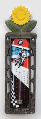 Wandthermometer "BMW", Emaille mit gußeisener Rahmung, 41x12 cm - photo 1