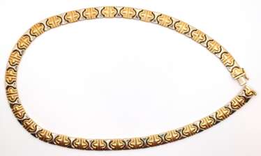 Collier, 750er GG/WG, im italienischen Stil, 48 g, L. ca. 43 cm, B. 0,9 cm