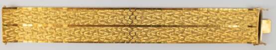 Armband, vergoldet, 18 k, Steckschloß mit 2 Sicherheitsachten, L. 19,5 cm, B. 2,8 cm - Foto 1