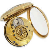 Taschenuhr mit außergewöhnlichem Gold/Emaille Gehäuse, signiert L'epine Hger du Roy, um 1800 - photo 3