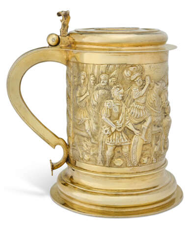 GRAND TANKARD ALLEMAND EN VERMEIL - photo 1