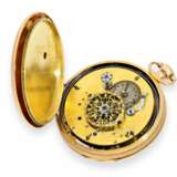 Taschenuhr: dekorative 18K Spindeluhr mit Repetition, signiert Breguet, um 1800 - photo 3