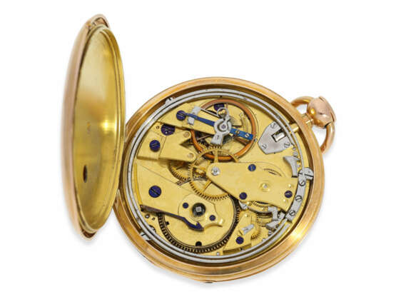 Taschenuhr: französische Schlagwerksuhr mit früher Sekunde, feine Werksqualität, signiert Tardy a Lyon, ca. 1820 - photo 4