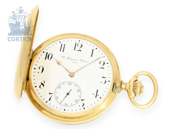 Taschenuhr: feine und schwere Goldsavonnette, Chronometer Montandon-Robert Geneve No. 1074, um 1900 - фото 1