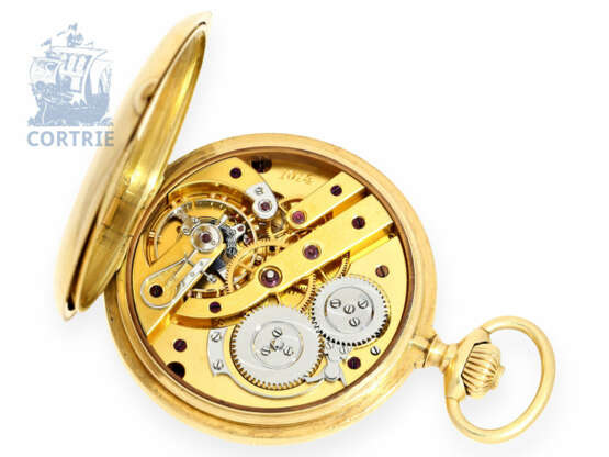 Taschenuhr: feine und schwere Goldsavonnette, Chronometer Montandon-Robert Geneve No. 1074, um 1900 - Foto 3