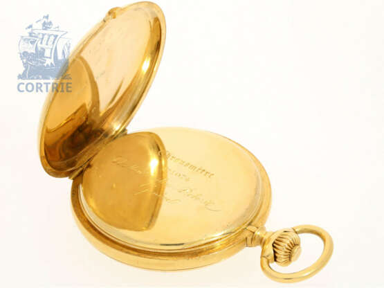 Taschenuhr: feine und schwere Goldsavonnette, Chronometer Montandon-Robert Geneve No. 1074, um 1900 - photo 4