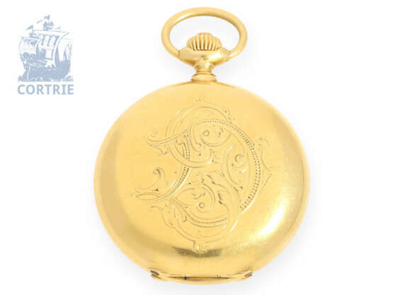 Taschenuhr: feine und schwere Goldsavonnette, Chronometer Montandon-Robert Geneve No. 1074, um 1900 - Foto 6