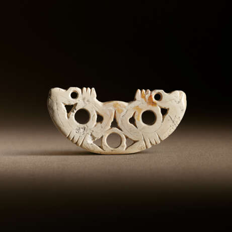 A JADE PIERCED PENDANT, HUANG - photo 1