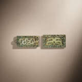 TWO `DRAGON` JADE-INSET GILT-BRONZE PLAQUES - фото 1