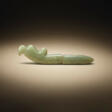 A TWO-SECTIONED CELADON JADE HAWK-HEAD FORM FINIAL - Auction prices